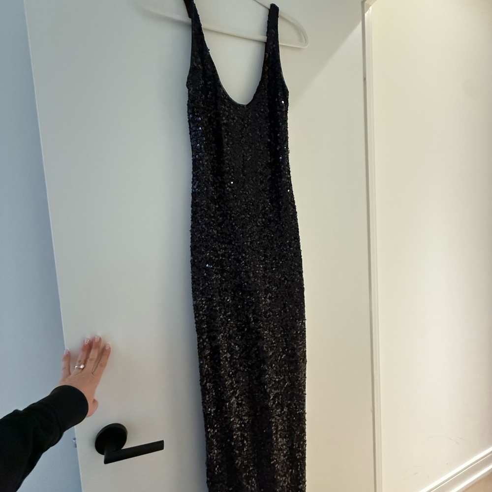 NBD Black Sequin Maxi Dress